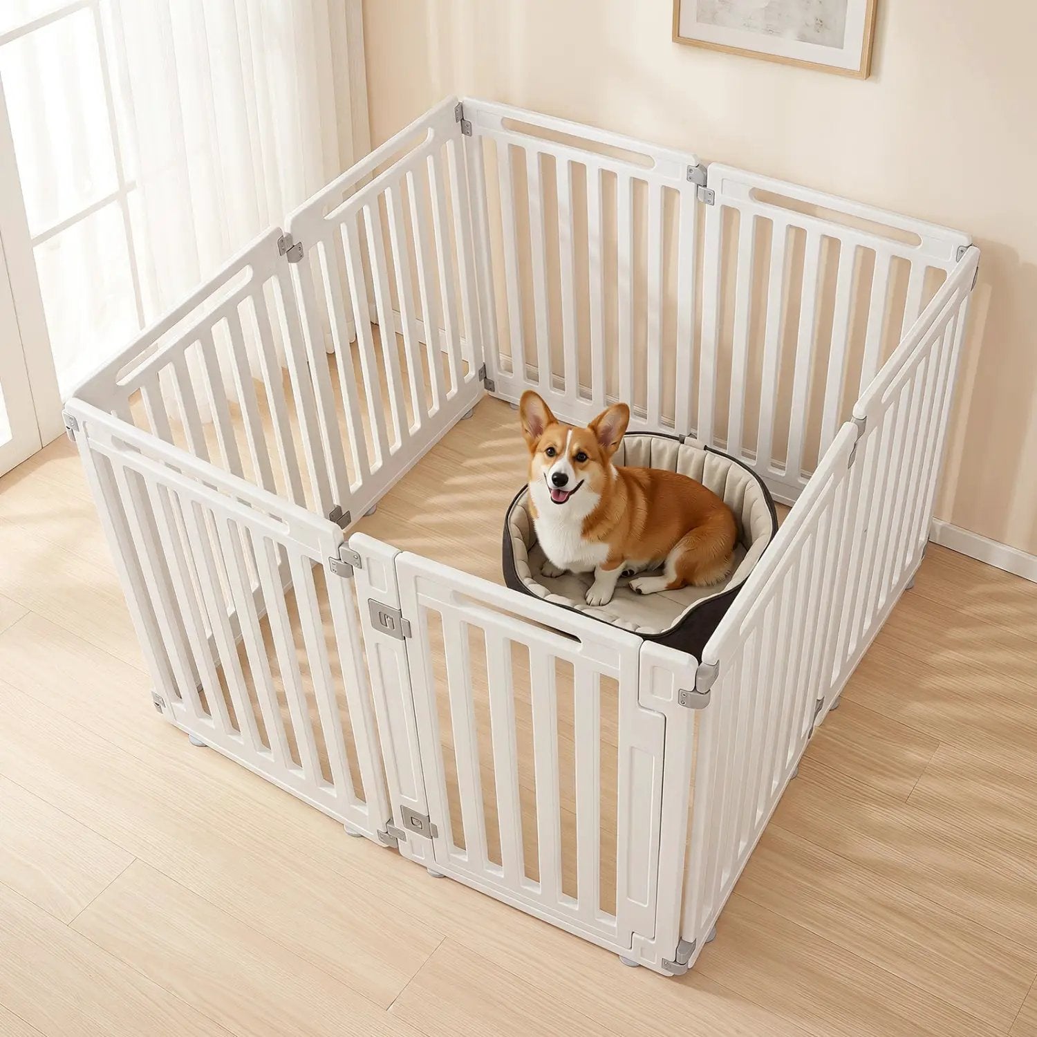8-Panel Dog Playpen 31.5" Height Indoor Outdoor HDPE by DirectDeals