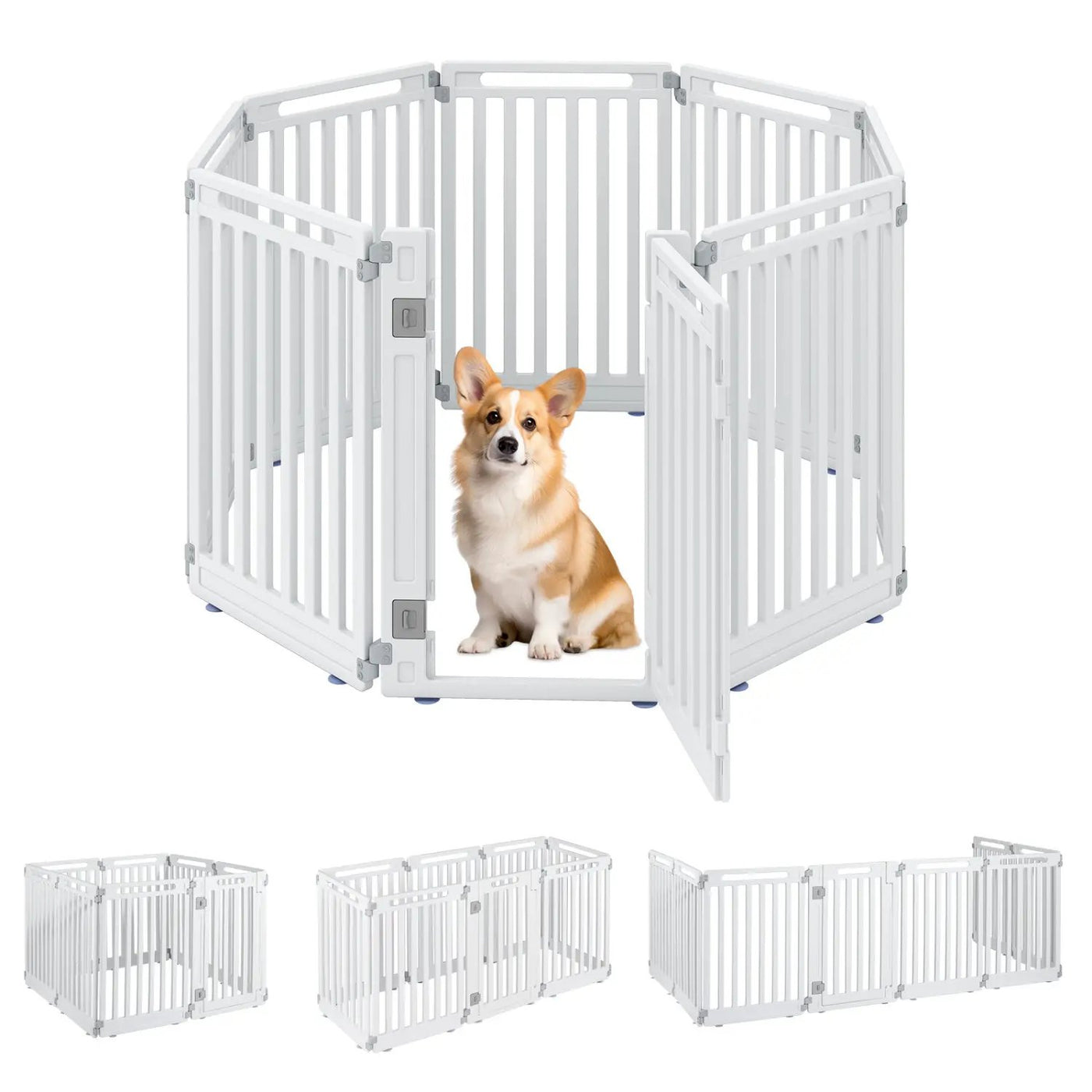 8-Panel Dog Playpen 31.5" Height Indoor Outdoor HDPE by DirectDeals