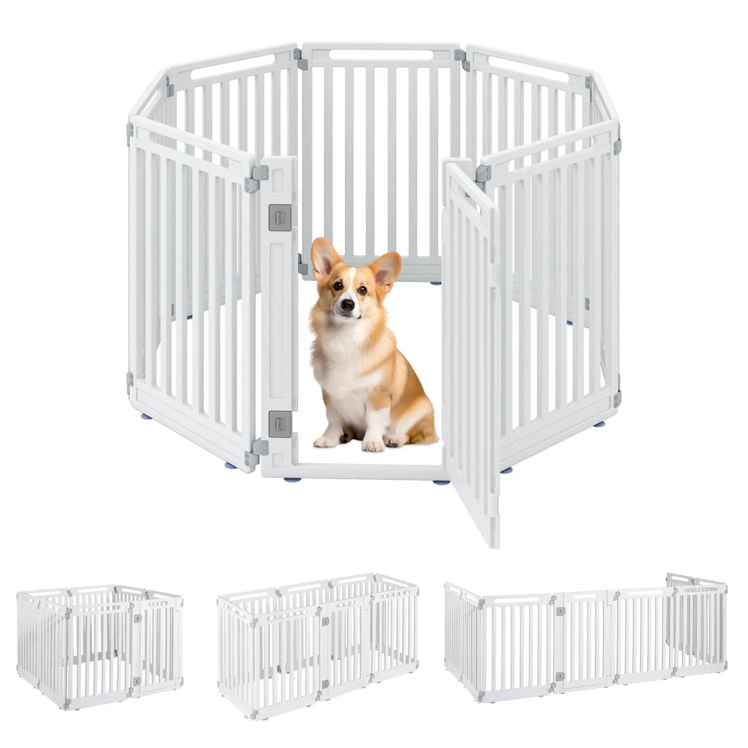 8-Panel Dog Playpen 31.5" Height Indoor Outdoor HDPE by DirectDeals