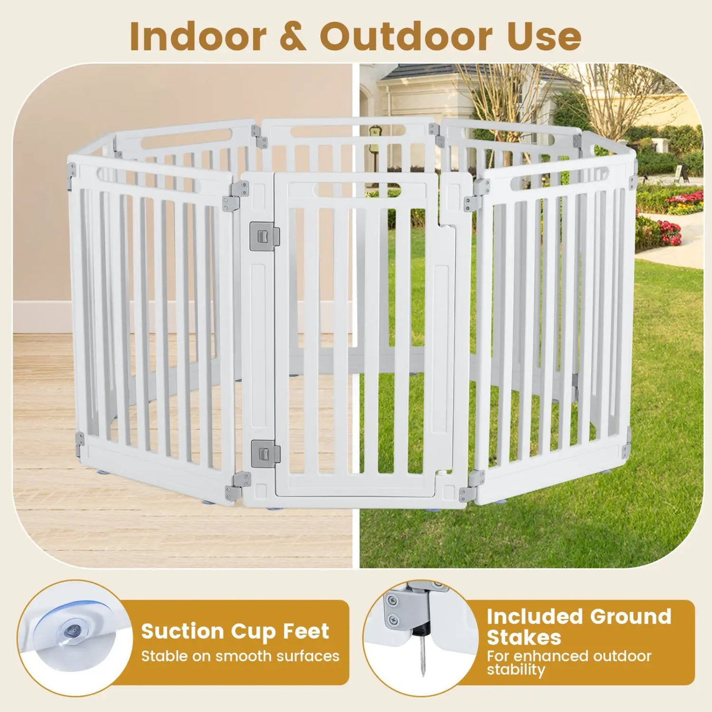8-Panel Dog Playpen 31.5" Height Indoor Outdoor HDPE by DirectDeals