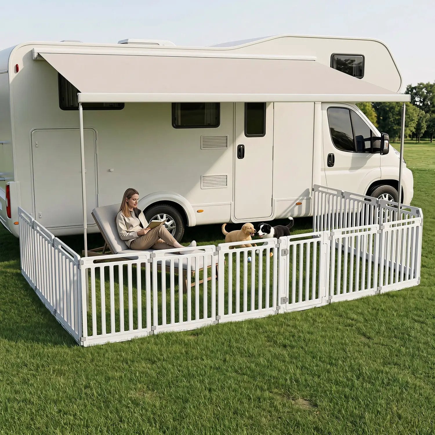 12-Panel Dog Playpen 31.5" Height Indoor Outdoor Pet Fence by DirectDeals