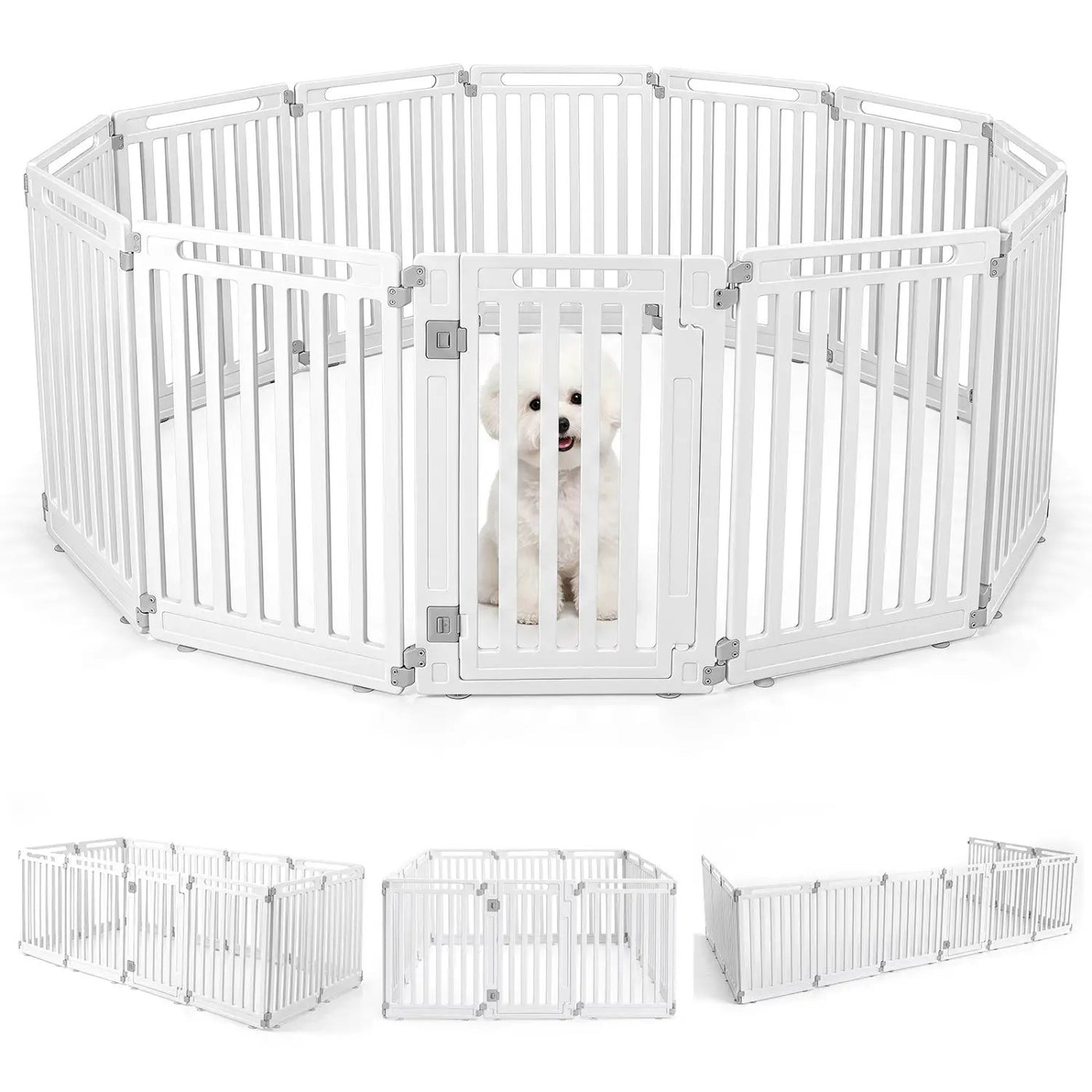 12-Panel Dog Playpen 31.5" Height Indoor Outdoor Pet Fence by DirectDeals