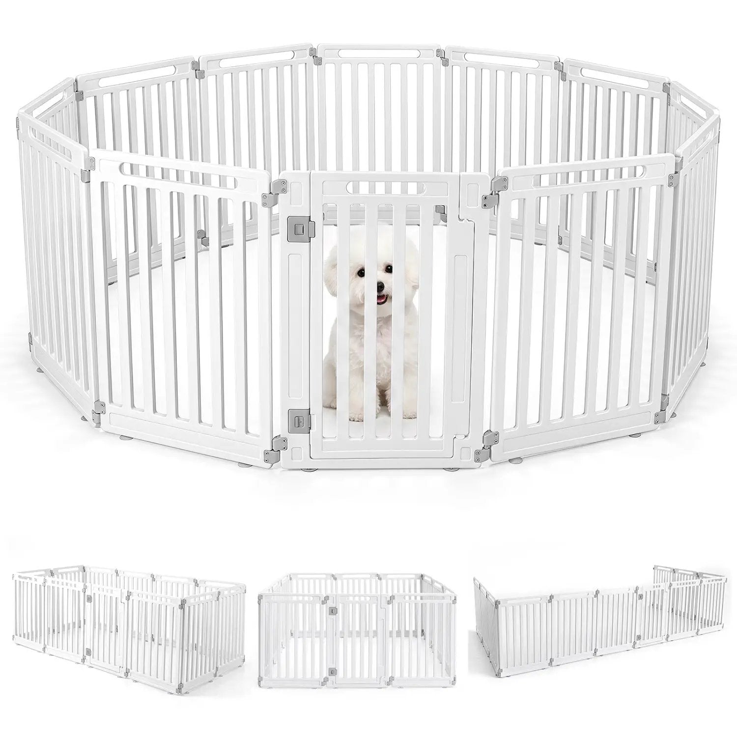 12-Panel Dog Playpen 31.5" Height Indoor Outdoor Pet Fence by DirectDeals