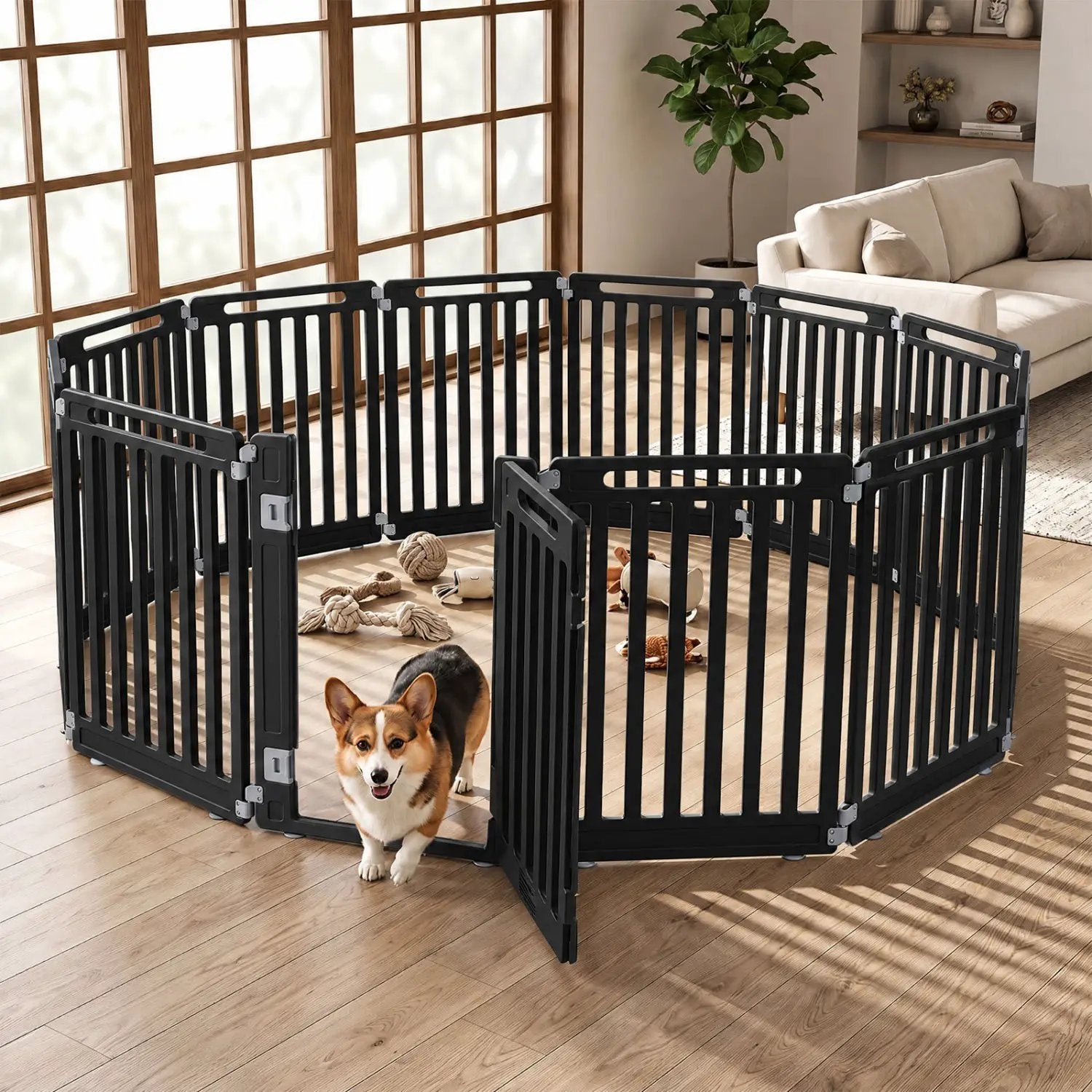 12-Panel Dog Playpen 31.5" Height Indoor Outdoor Pet Fence by DirectDeals