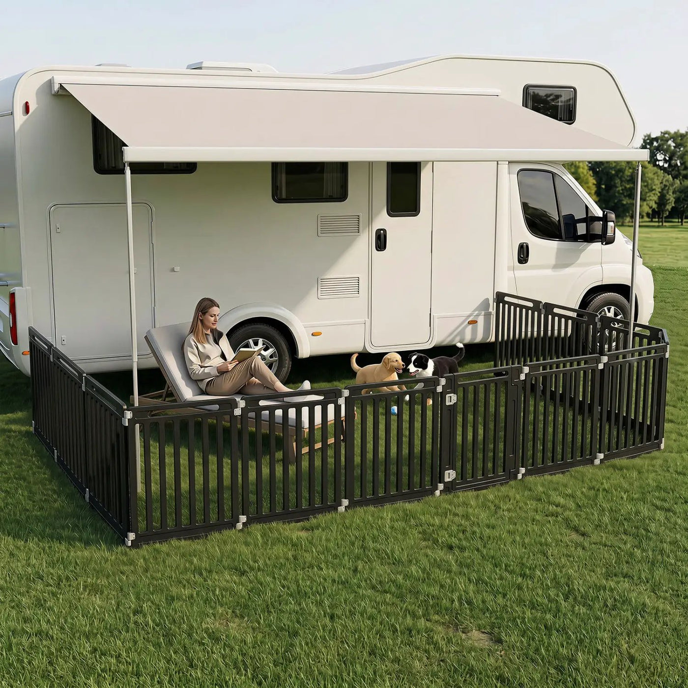 12-Panel Dog Playpen 31.5" Height Indoor Outdoor Pet Fence by DirectDeals