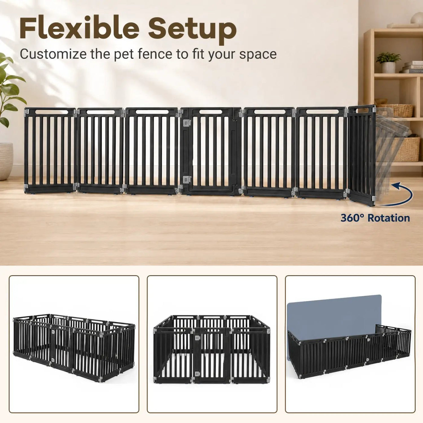 12-Panel Dog Playpen 31.5" Height Indoor Outdoor Pet Fence by DirectDeals