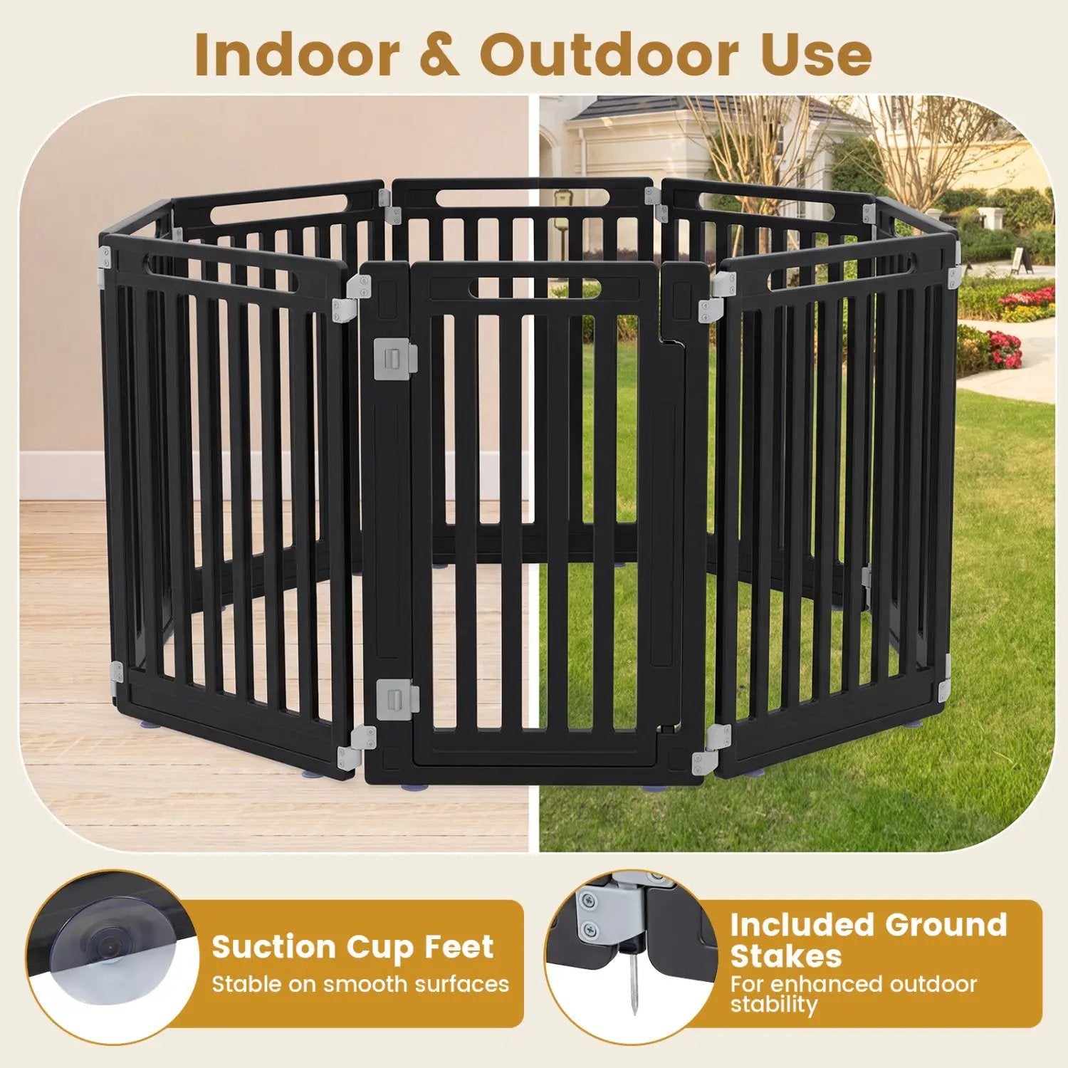 16-Panel Dog Playpen 31.5" Height Indoor Outdoor Pet Gate by DirectDeals