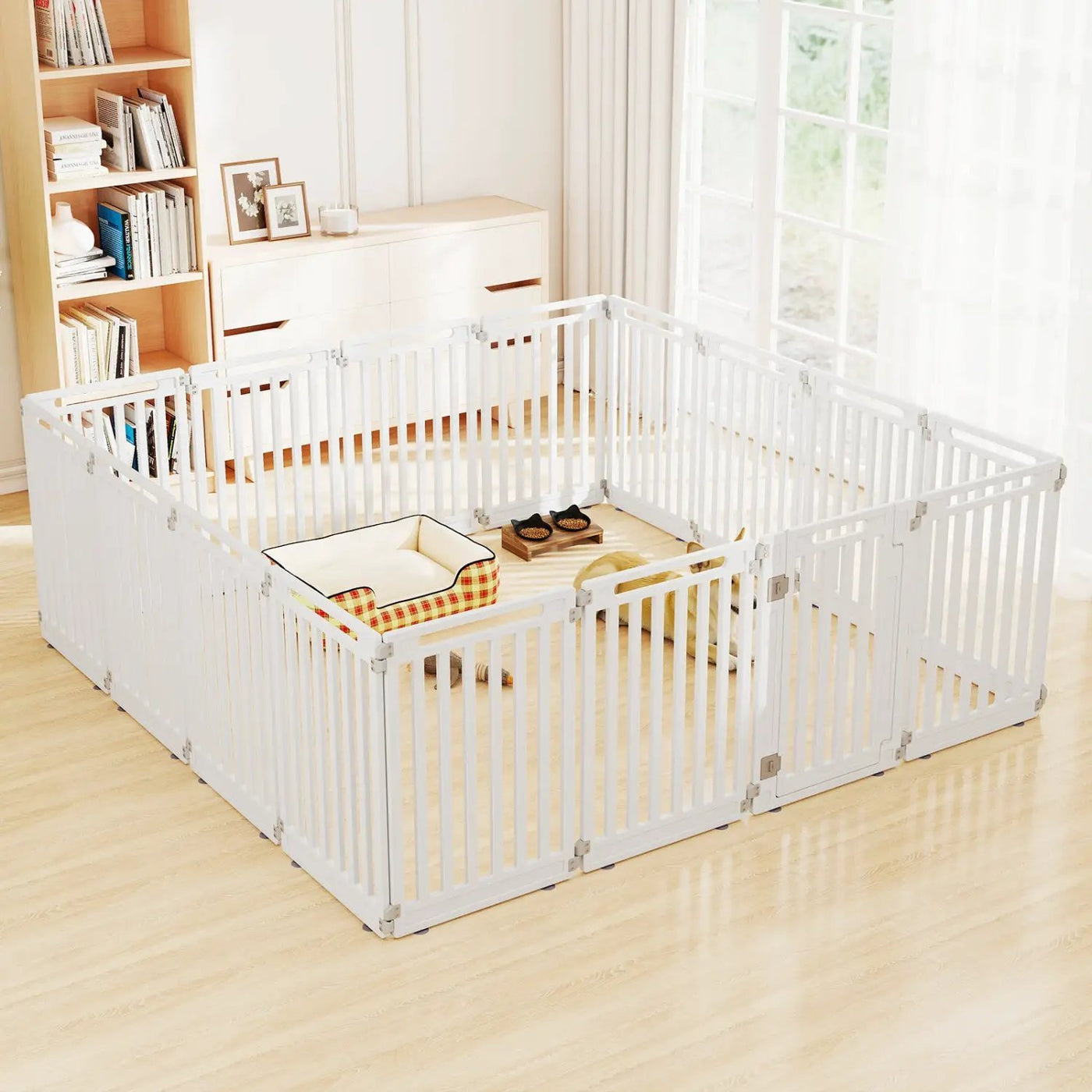 16-Panel Dog Playpen 31.5" Height Indoor Outdoor Pet Gate by DirectDeals