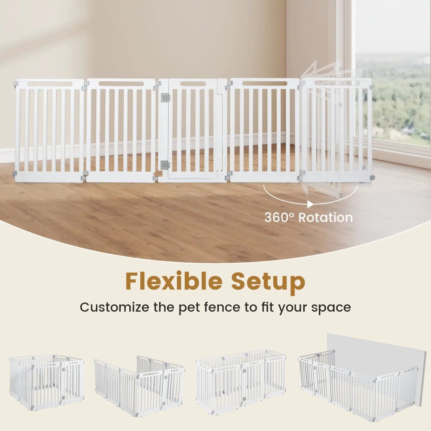 16-Panel Dog Playpen 31.5" Height Indoor Outdoor Pet Gate by DirectDeals