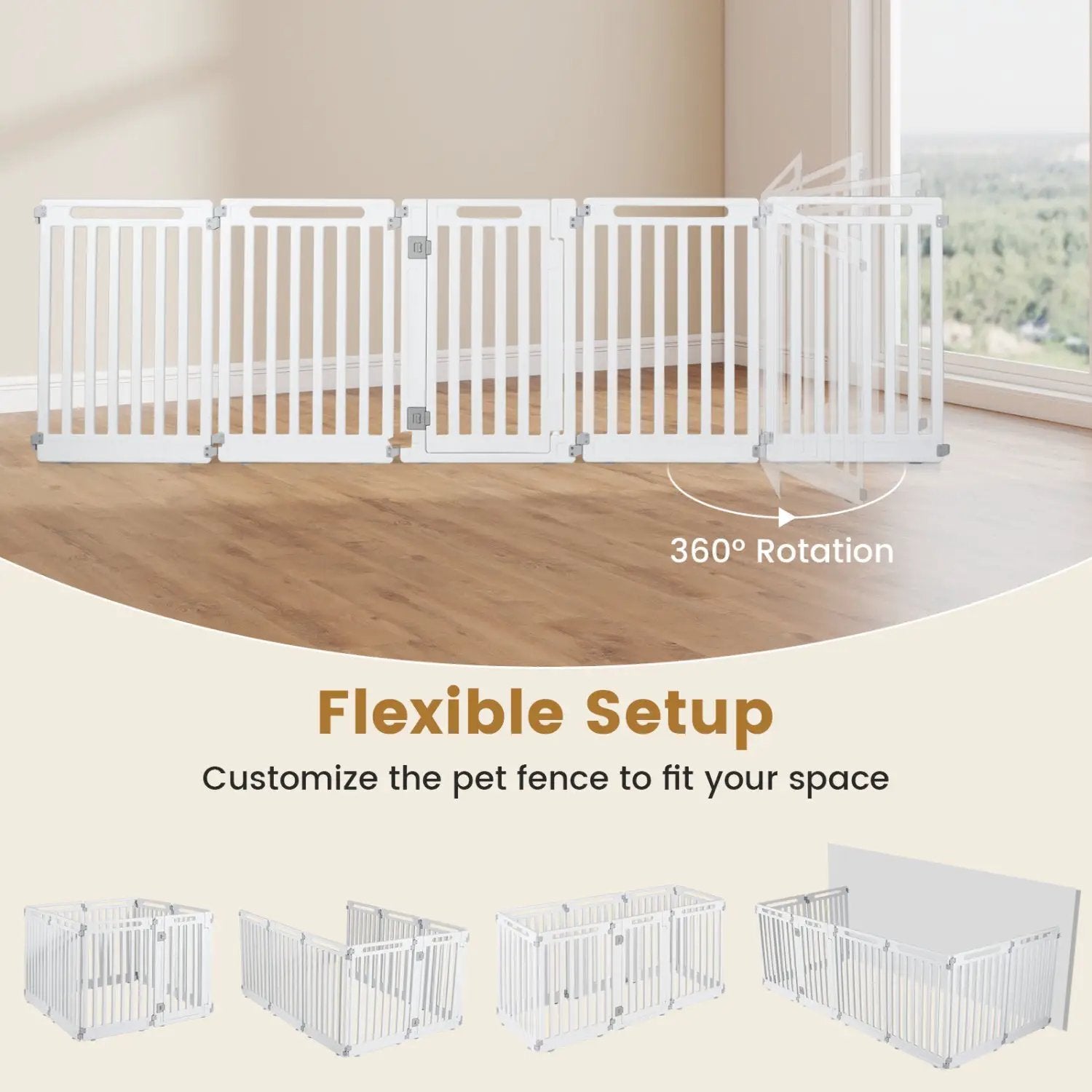 16-Panel Dog Playpen 31.5" Height Indoor Outdoor Pet Gate by DirectDeals