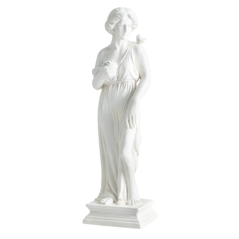 31.5 Inch Outdoor Greek Goddess Statue with Antique Finish and Column Base by DirectDeals