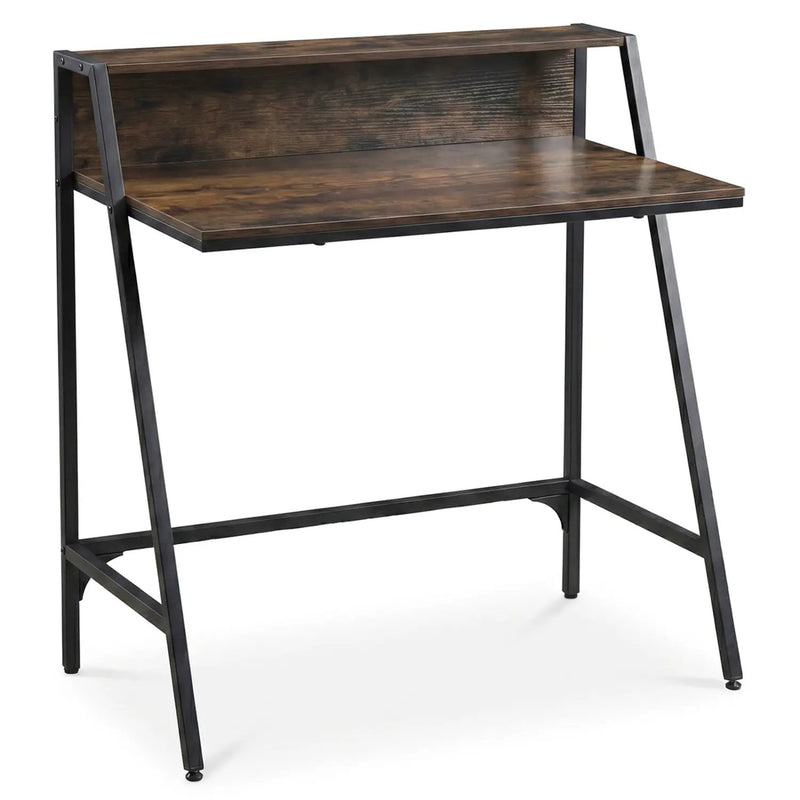 31.5" Industrial Desk with Raised Shelf Metal Frame by DirectDeals