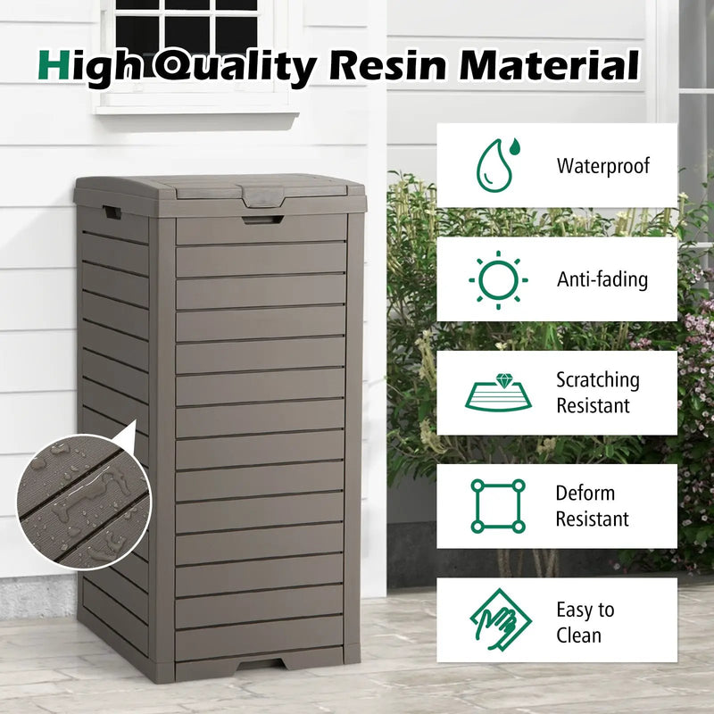 31 Gallon Large Outdoor Trash Can with Lid and Pull by DirectDeals