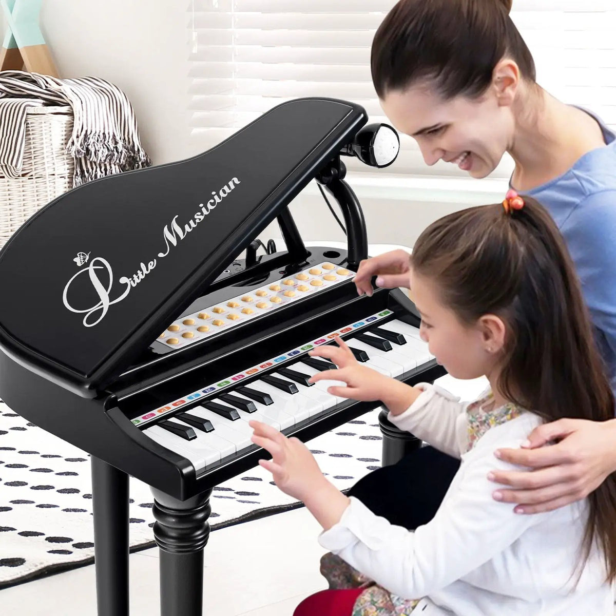 31 Keys Kids Piano Keyboard with Stool and Piano Lid, photo 2 of 10
