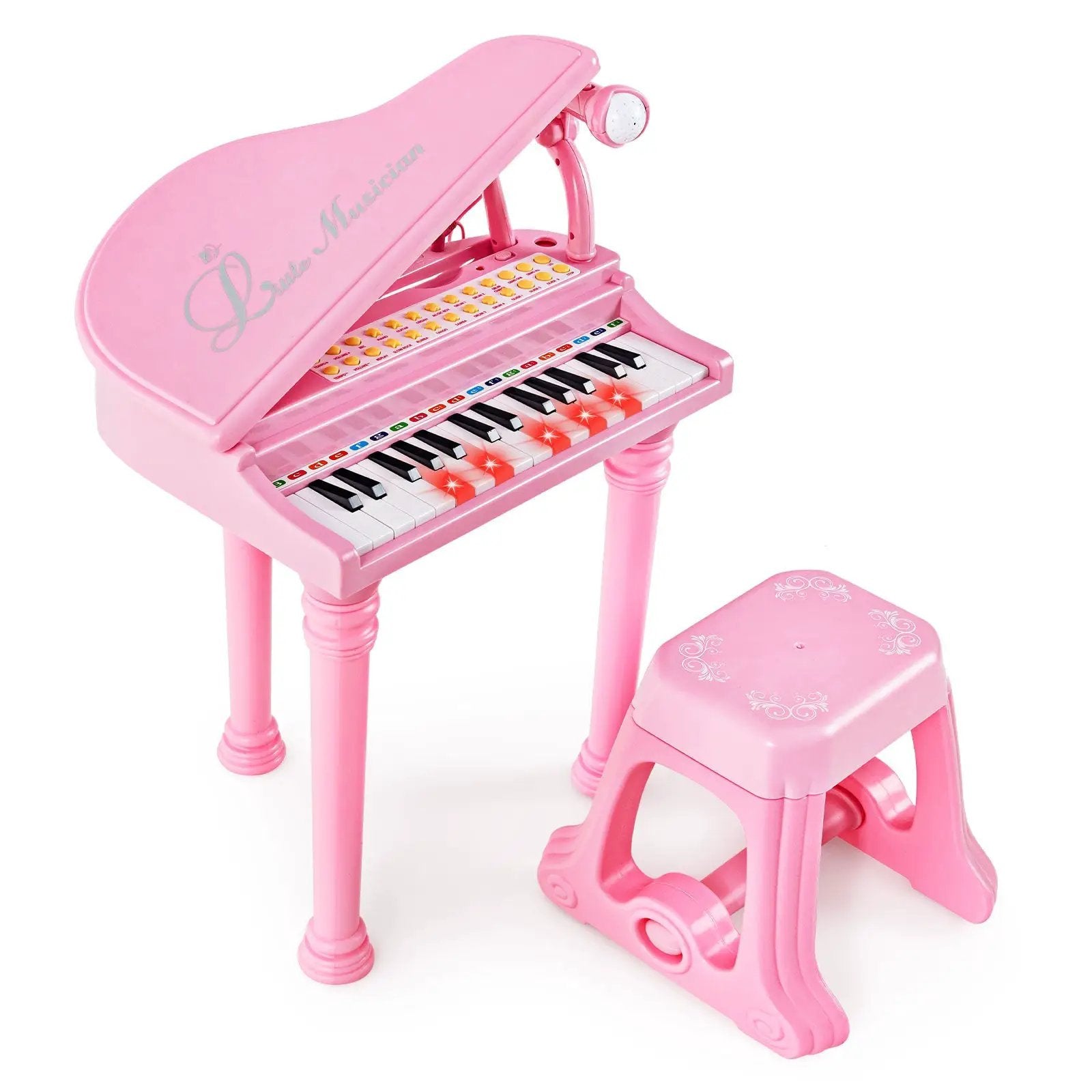 31 Keys Kids Piano Keyboard with Stool and Piano Lid by DirectDeals