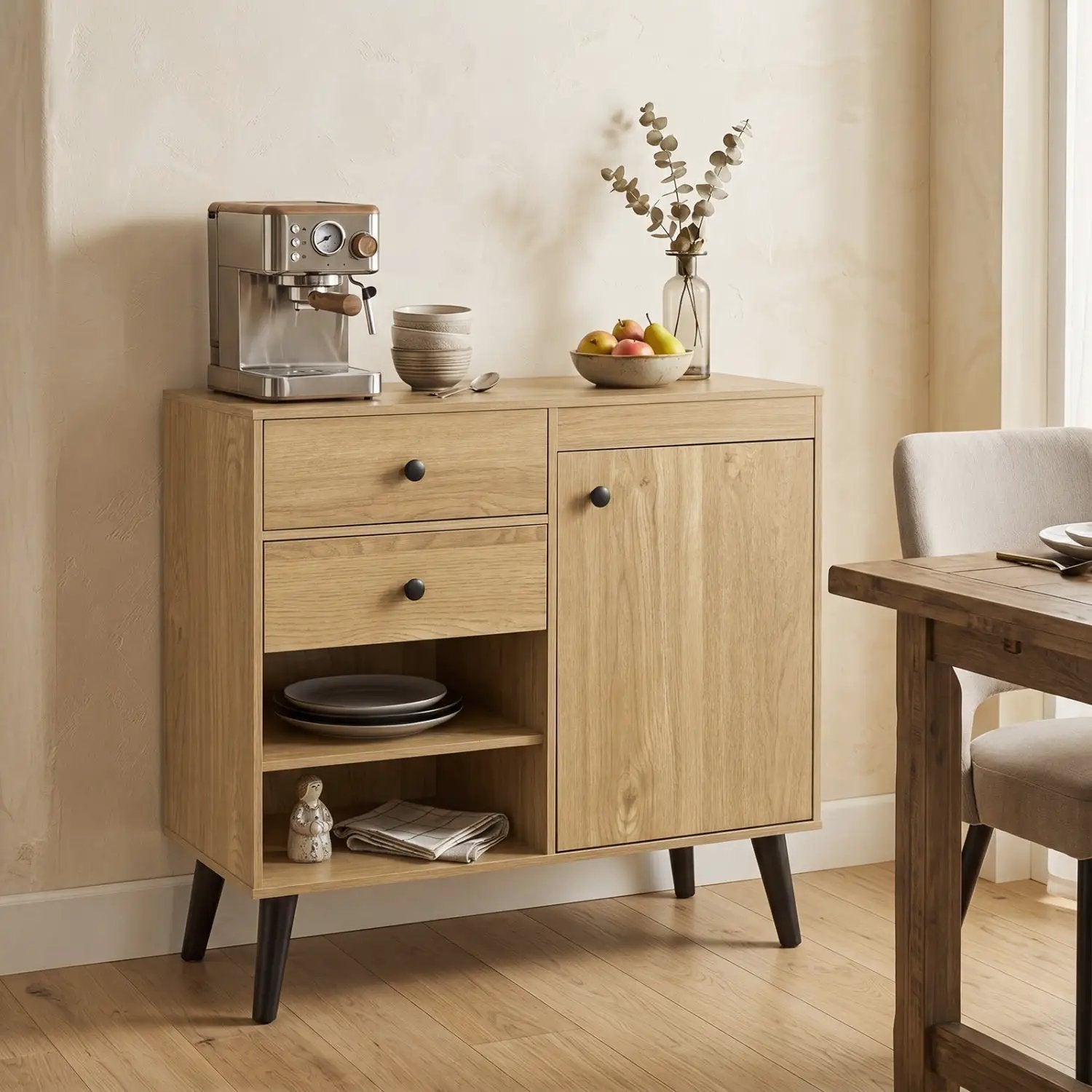31" Sideboard Cabinet with 2 Drawers and Open Shelves by DirectDeals