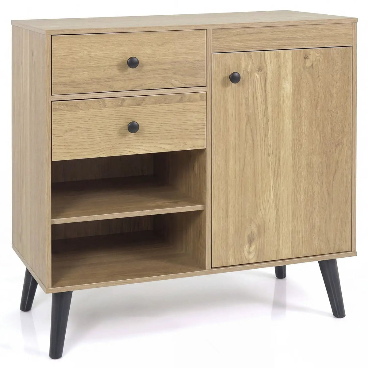 31" Sideboard Cabinet with 2 Drawers and Open Shelves, photo 3 of 24