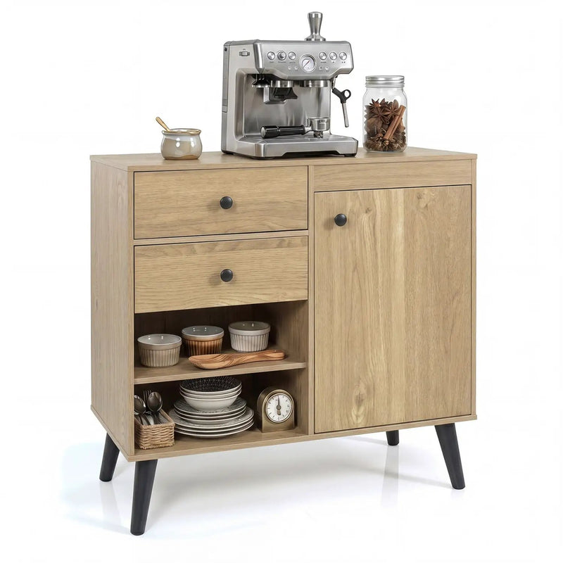 31" Sideboard Cabinet with 2 Drawers and Open Shelves by DirectDeals