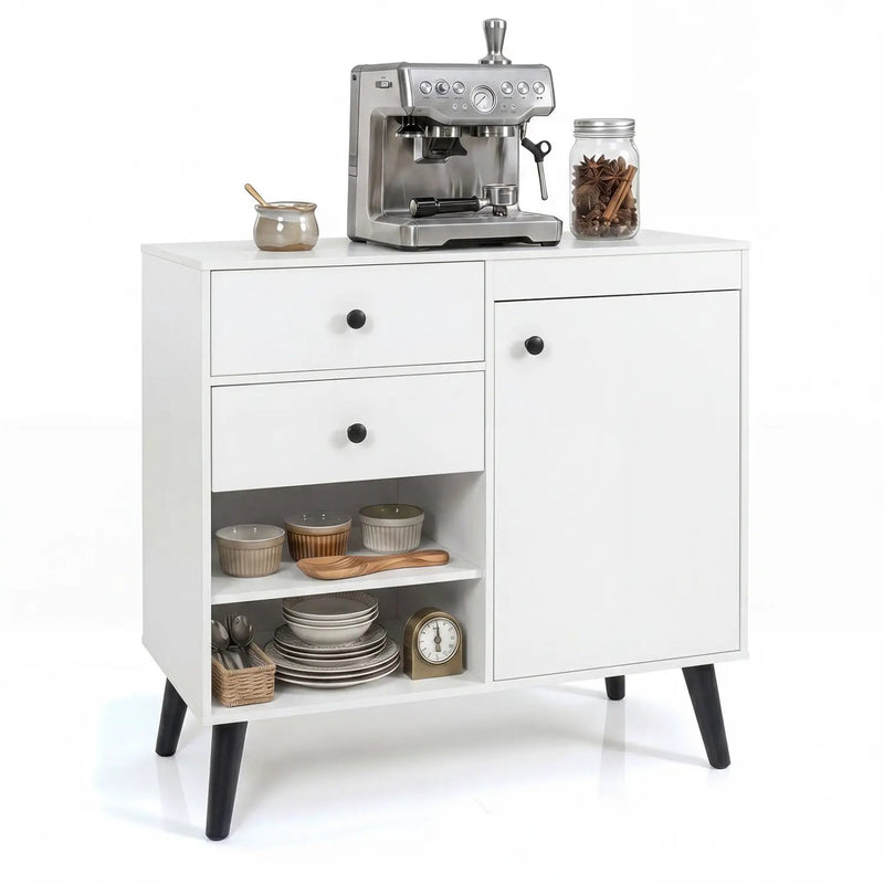 31" Sideboard Cabinet with 2 Drawers and Open Shelves by DirectDeals