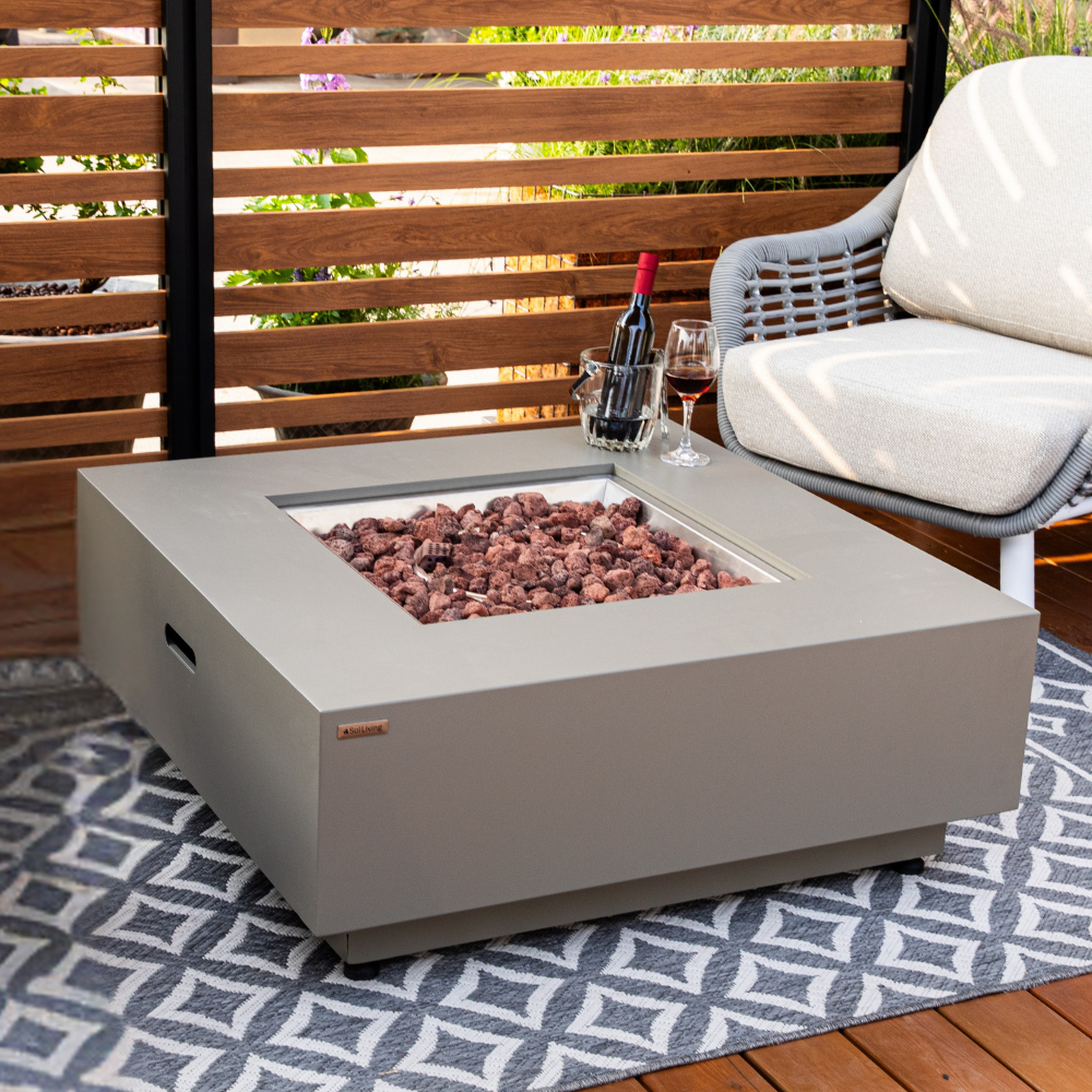 Propane Fire Pit Table Outdoor 50,000 BTU Firepits for Outside CSA Certified by EnvelorHome