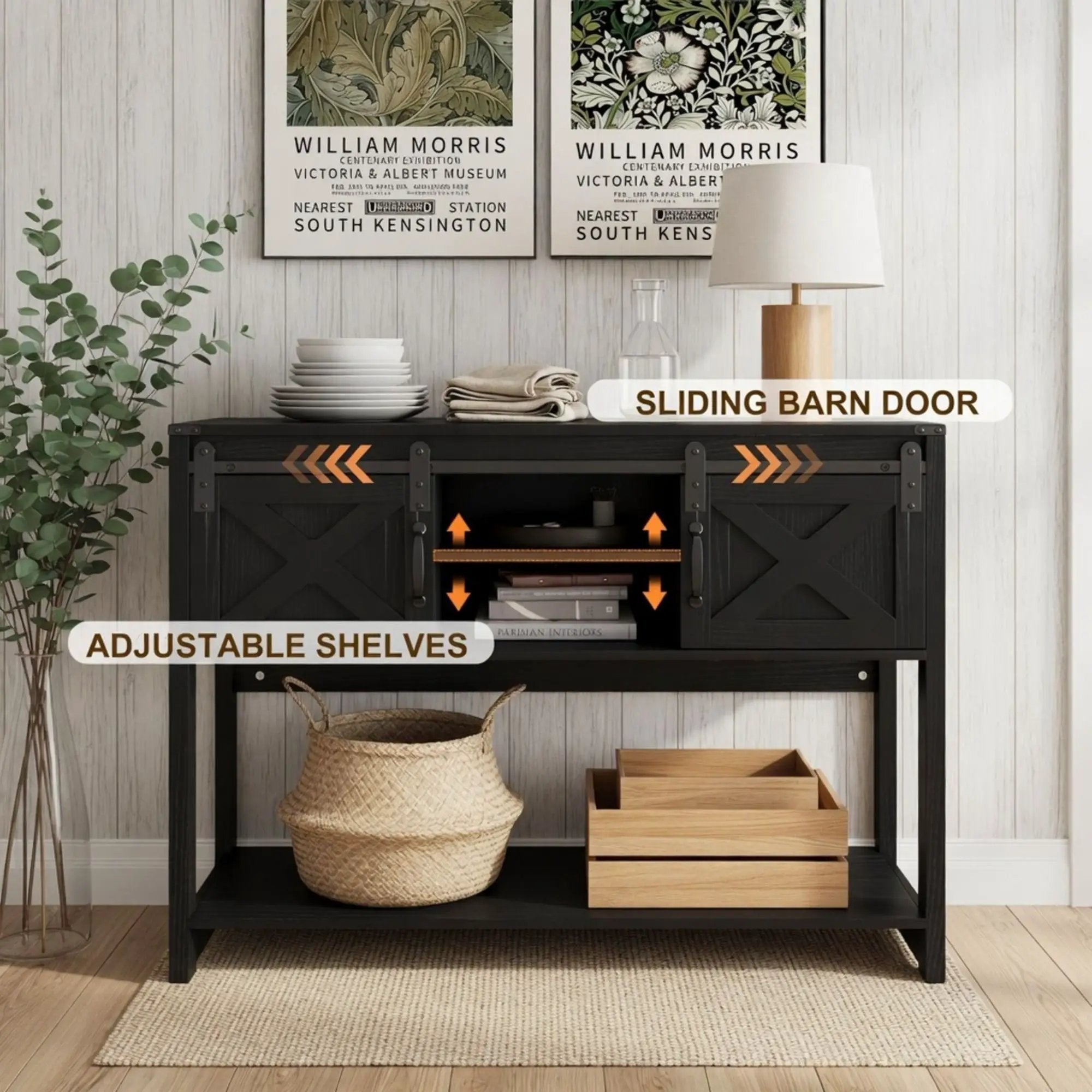 Farmhouse Entryway Table With Sliding Barn Door by HouseOfZazla