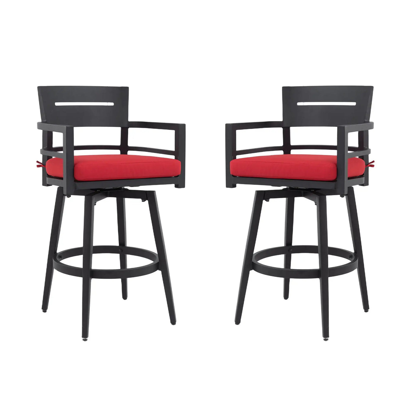 Outdoor Swivel Bar Chairs, 360 Degree Rotation, Ergonomic Backrest (Set of 2) by HouseOfZazla