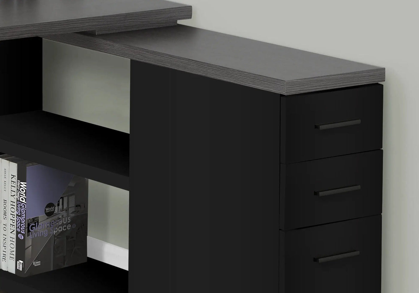 L-Shape Computer Desk with Storage Drawers by HouseOfZazla