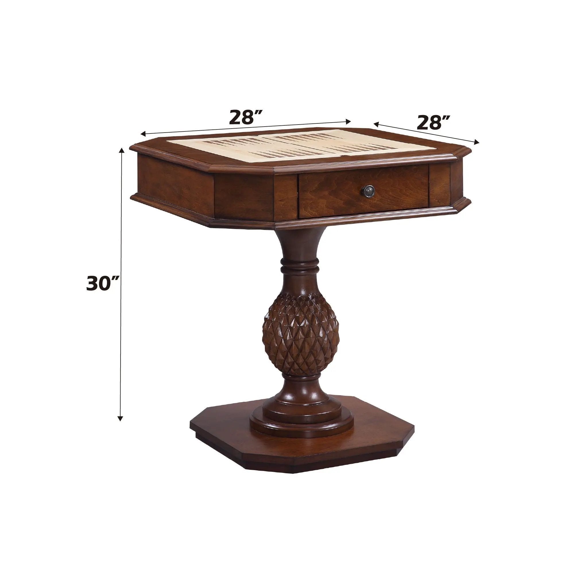Bishop - Reversible Chess Checker Game Table With Game Tray (Chess Fingures Not Included) - Cherry by Unique Piece Furniture