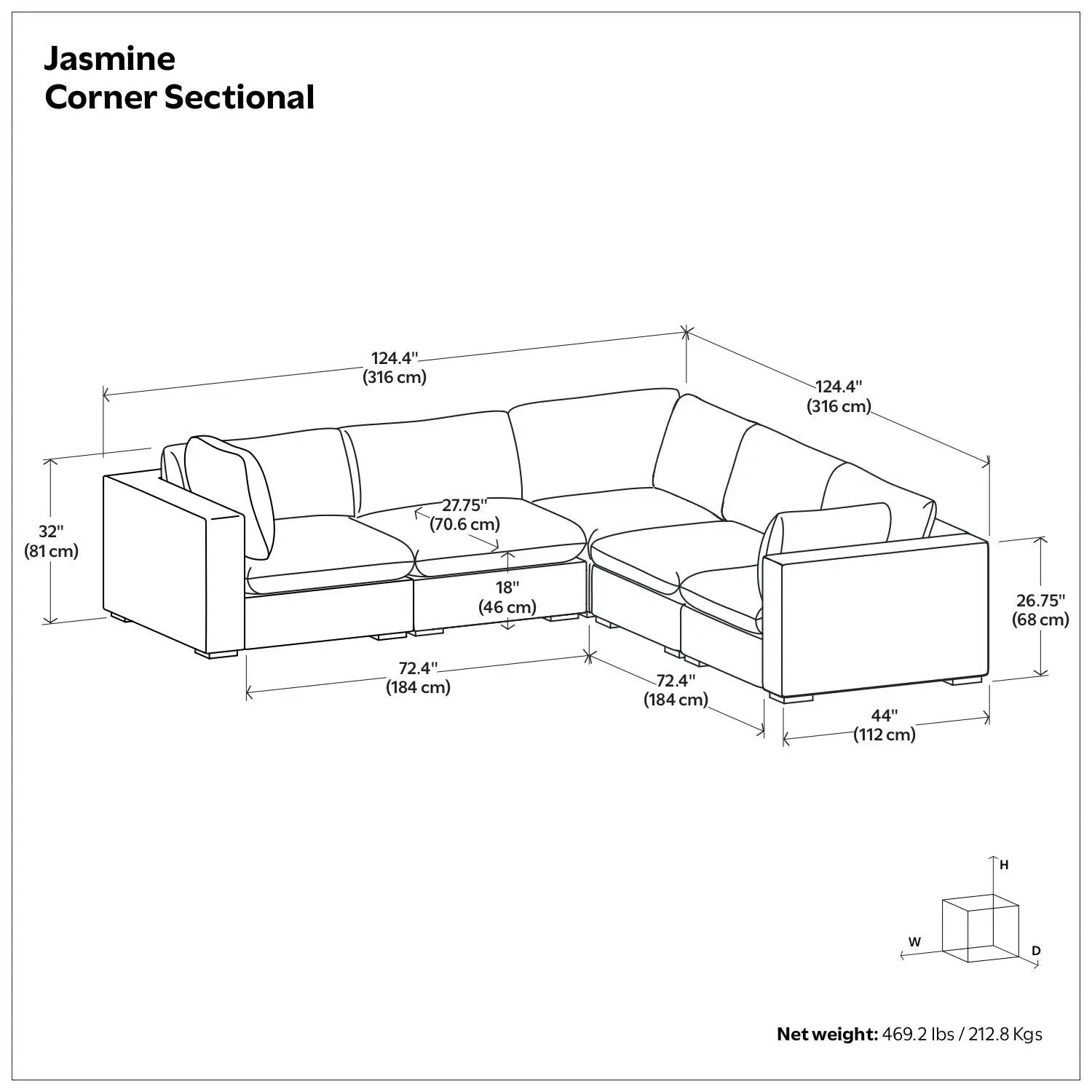 Jasmine - Handcrafted Sectional Sofa by HouseOfZazla