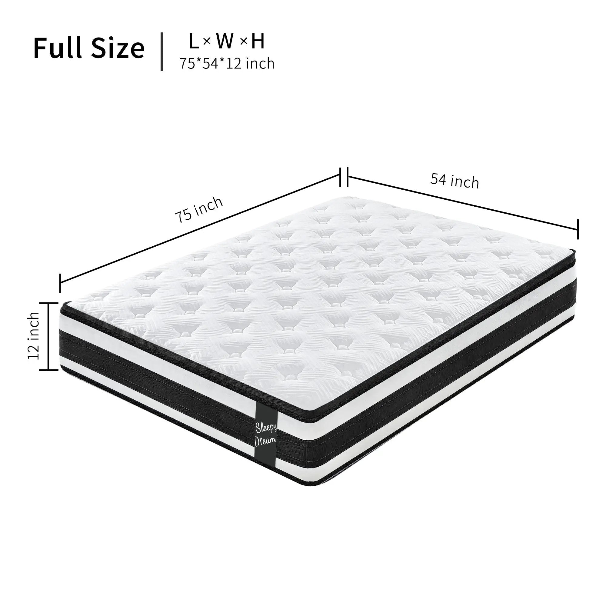 Full Size Hybrid Mattress Breathable Cool Knitted Fabric Cover by HouseOfZazla
