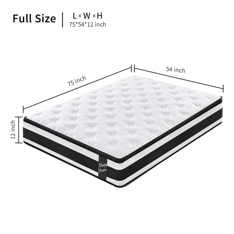 Full Size Hybrid Mattress Breathable Cool Knitted Fabric Cover by HouseOfZazla