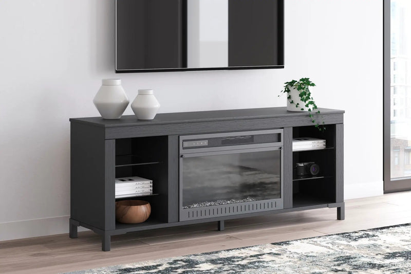 Cayberry - TV Stand With Fireplace - Black by Unique Piece Furniture