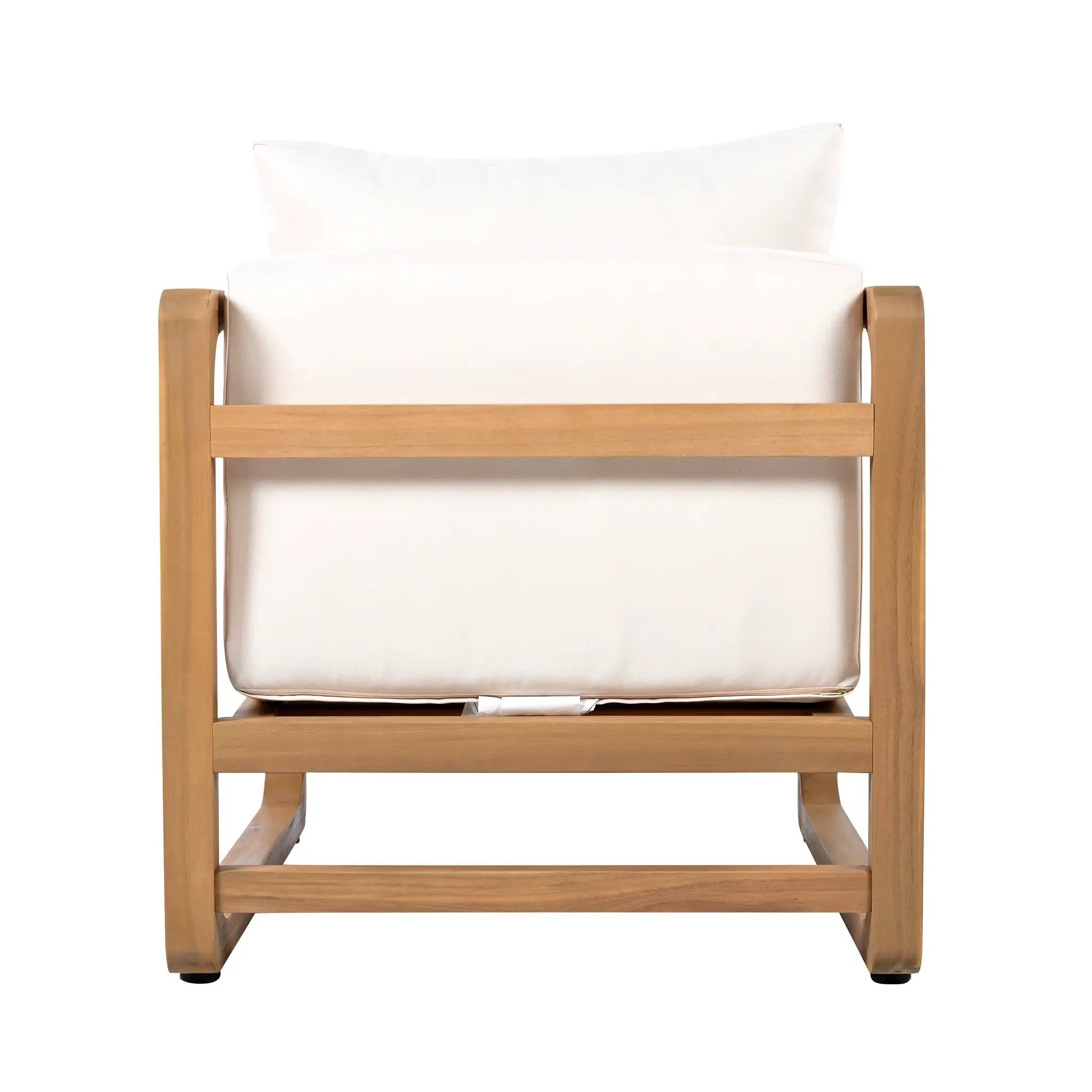 Acacia Wood Outdoor Set: 2 Club Chairs + Rustic Slat Side Table by HouseOfZazla