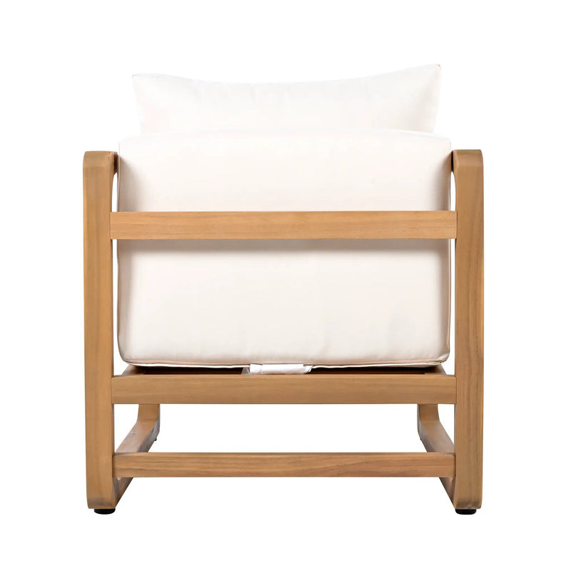 Acacia Wood Outdoor Set: 2 Club Chairs + Rustic Slat Side Table by HouseOfZazla