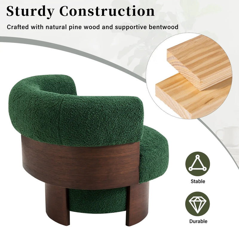Modern 32" Wide Curved Sculptural Swivel Barrel Chairs - Set of 2 by HouseOfZazla