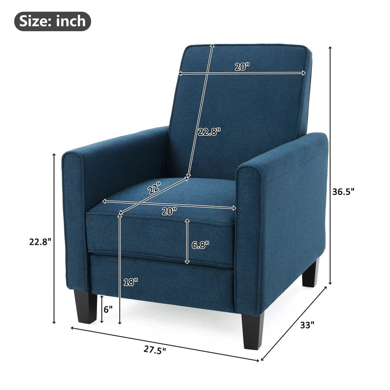 Upholstered Push Back Recliner Chair For Living Room by HouseOfZazla