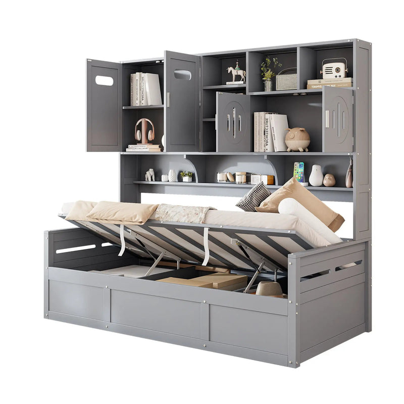 Daybed With All-In-One Cabinet And Shelf by HouseOfZazla