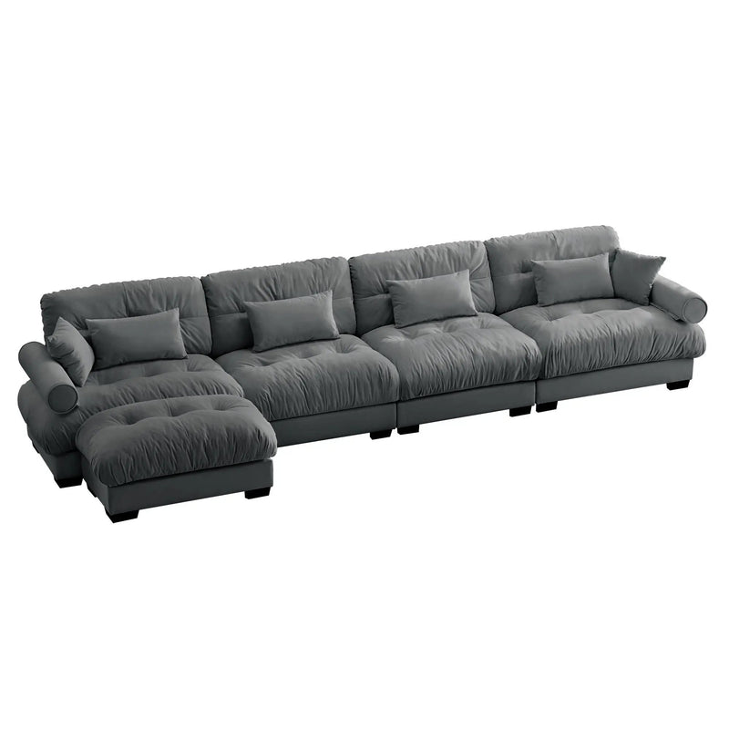 Super Comfort Oversized Modular Sectional Sofa With Movable Ottoman by HouseOfZazla