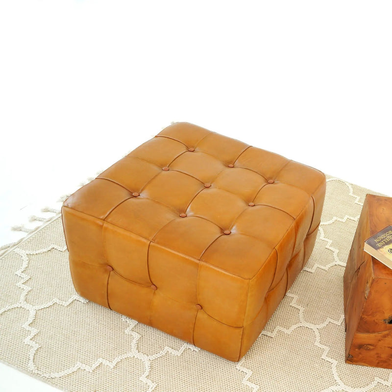 Benjiro - Square Ottoman - Tan by HouseOfZazla