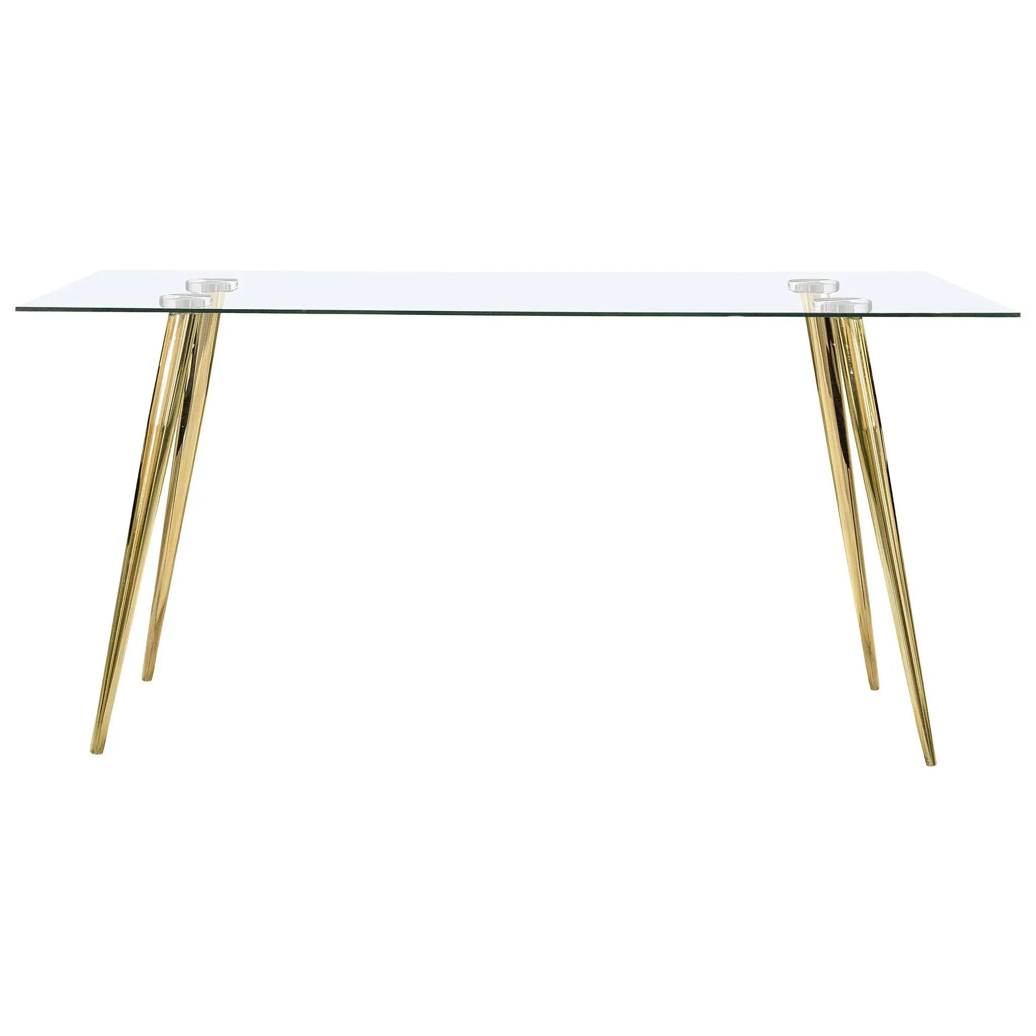Gilman Rectangular 64-inch Glass Top Dining Table Gold by Unique Piece Furniture