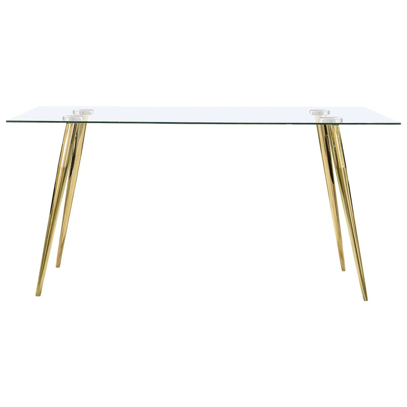 Gilman Rectangular 64-inch Glass Top Dining Table Gold by Unique Piece Furniture