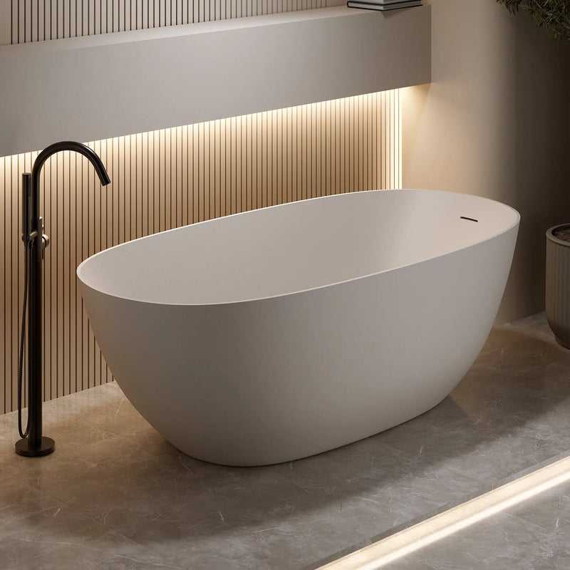 69'' Freestanding Bathtub Resin Stone Soaking Bathtub by HouseOfZazla