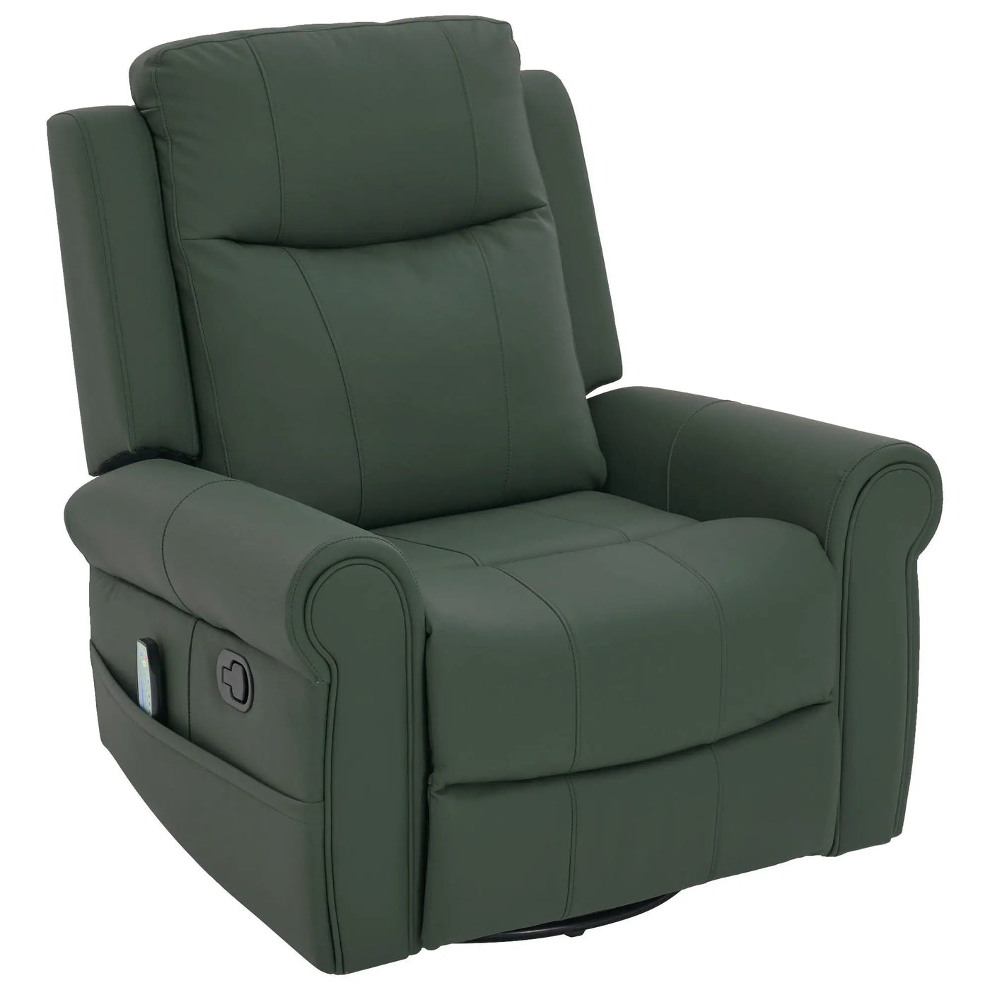 Manual Recliner Chair With 270 Degree Swivel, Massage & Heating, Dual Reclining Positions by Unique Piece Furniture