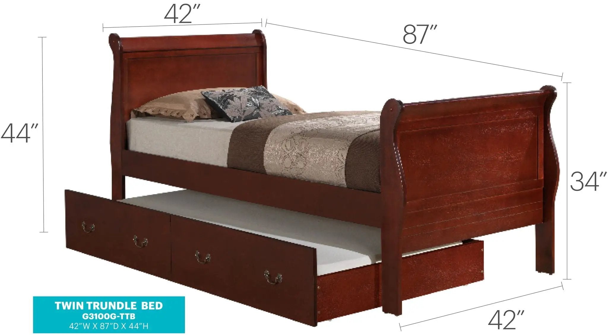 Elegant Trundle Bed With Timeless Charm by Unique Piece Furniture
