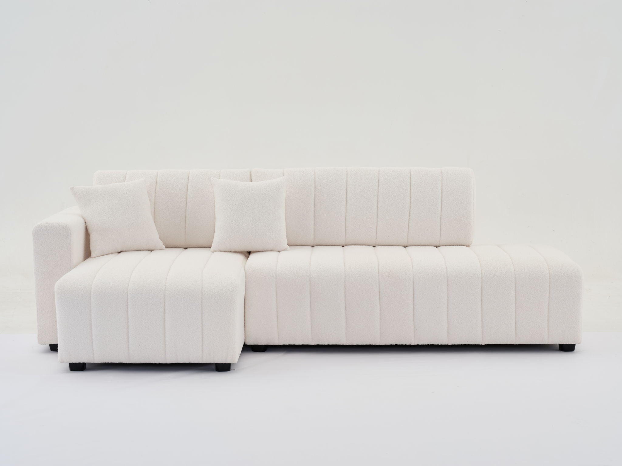 Jessica - Lamb Wool Sectional Sofa With Chaise, Versatile Configuration by HouseOfZazla