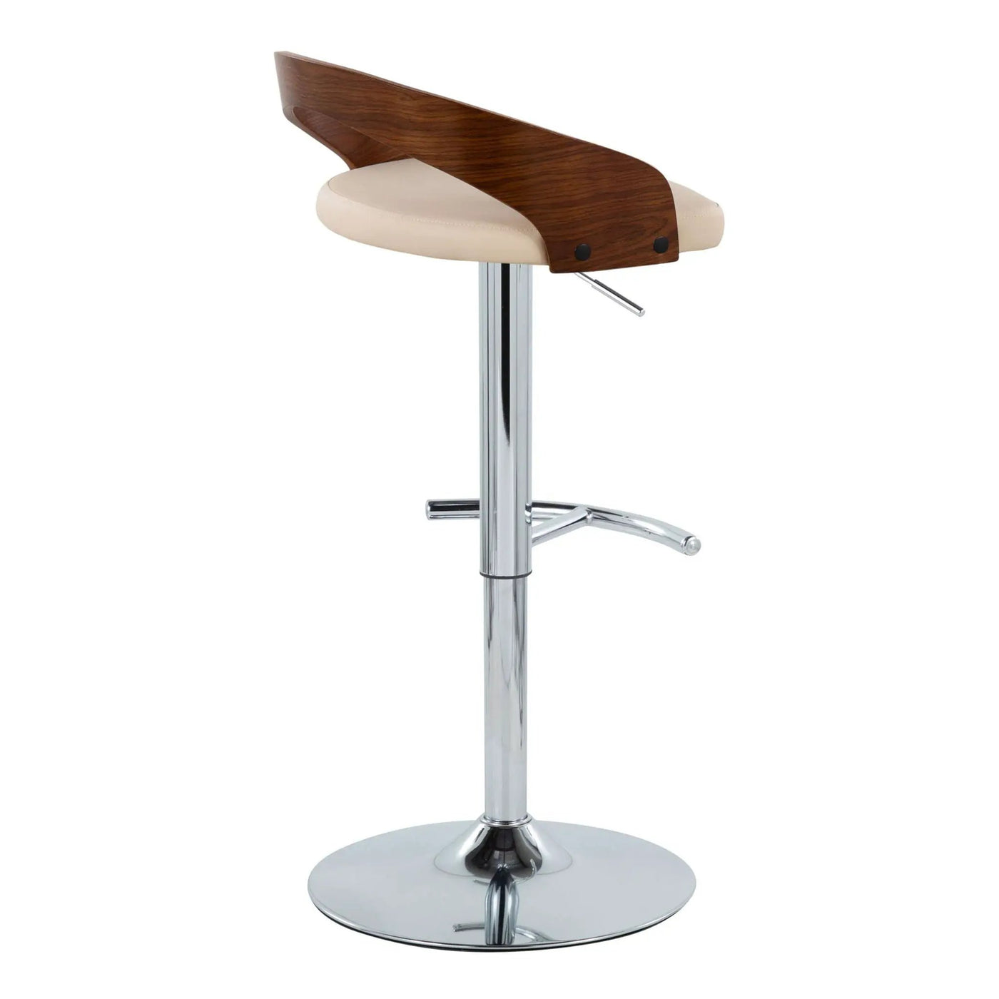 Grotto - Contemporary Adjustable Barstool & Swivel With Rounded T Footrest (Set of 2) by HouseOfZazla