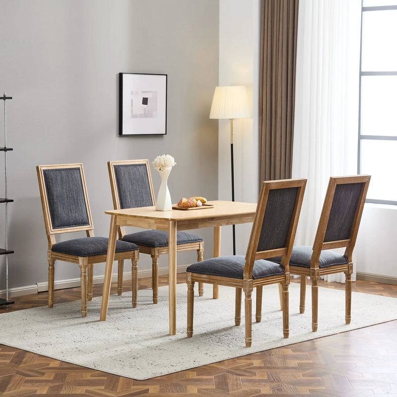 French Country Style Dining Chair With Upholstered Seating And Fluted Legs by HouseOfZazla