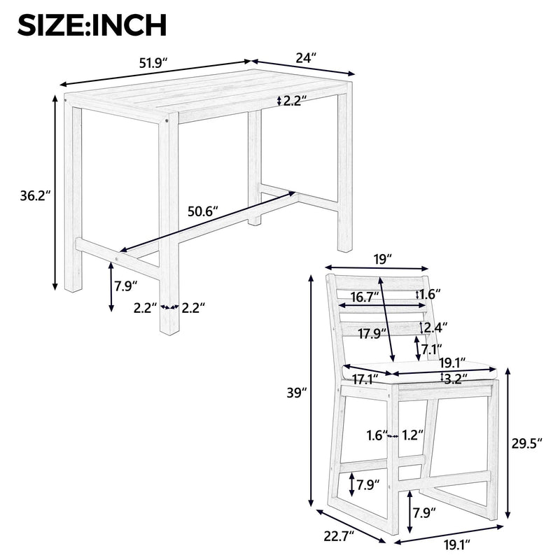 Patio Bar Set With Ergonomic Chairs