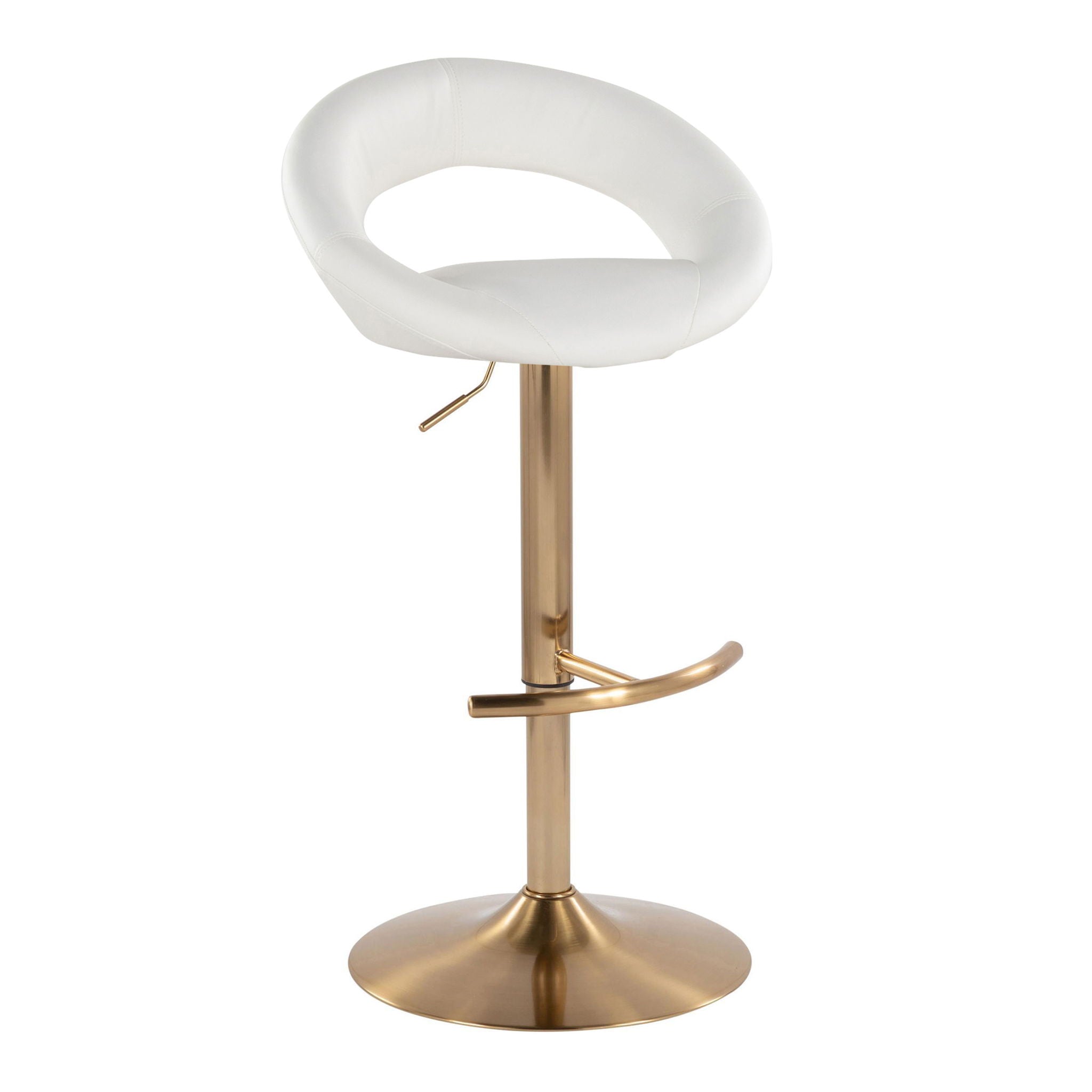 Posh - Contemporary / Glam Adjustable Barstool With Swivel With Rounded T Footrest (Set of 2) by Unique Piece Furniture