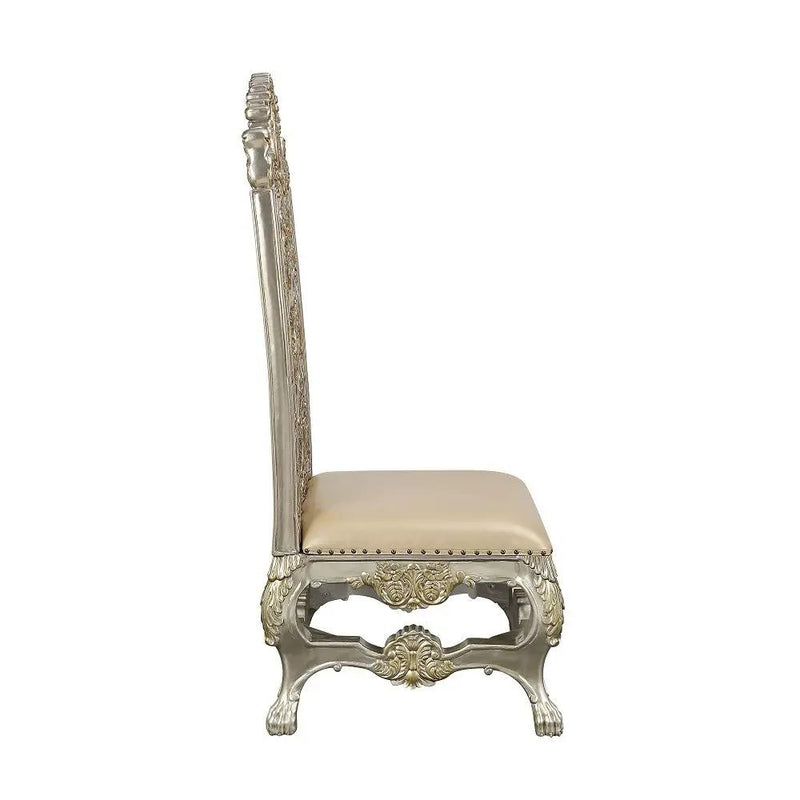 Danae - Side Chair (Set of 2) - Synthetic Leather , Champagne & Gold by Unique Piece Furniture